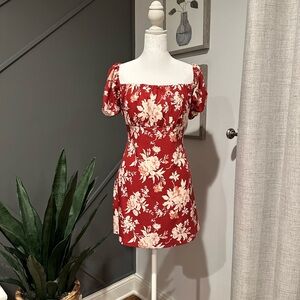Abercrombie & Fitch Red and White Floral Dress